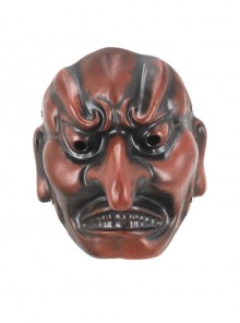 Japan Noh Prajna Warrior Angry Look Headcover Halloween Full Face Resin Mask