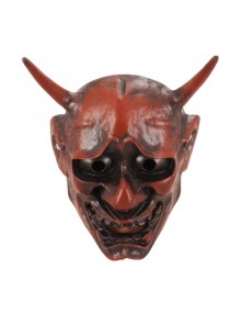 Long horns Japan Warrior Prajna Headcover Halloween stage haunted house evil demon Full Face Resin Mask