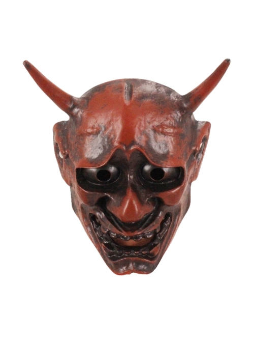 Long horns Japan Warrior Prajna Headcover Halloween stage haunted house evil demon Full Face Resin Mask