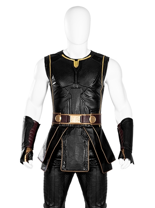 Thor Love And Thunder Thor Odinson Battle Suit Fur Collar Version Halloween Cosplay Costume Black Top