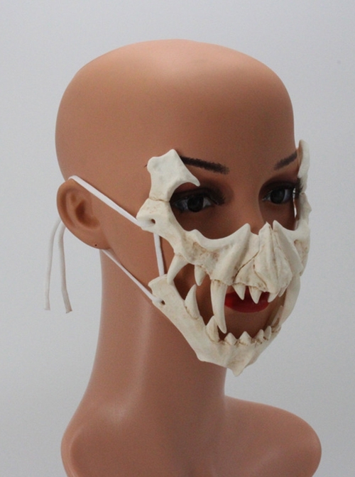 Crow Tengu Skull Mask God Devil Halloween Haunted House Party Masquerade Adult Half Face Resin Mask Style 5