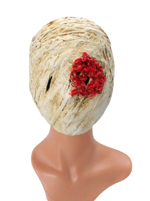 Silent Hill Nurse Beige White Bandage Horror Mask Headcover Halloween Haunted House Play Full Face Resin Mask