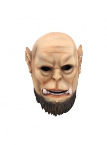 Pointed Ears Fangs Orc Funny Horror Mask Halloween Masquerade Haunted House Adult Full Face Resin Mask