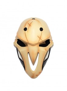 Beige Skull Reaper Full Face Mask Halloween Masquerade Overwatch Widowmaker Adult Half Face Resin Mask
