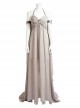 Game Of Thrones Dragon Mother Daenerys Targaryen Cosplay Costume Gray Halter Long Dress