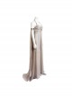Game Of Thrones Dragon Mother Daenerys Targaryen Cosplay Costume Gray Halter Long Dress