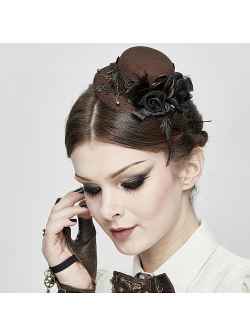 Brown-crackled Steampunk Adjustable Metal Decorative Bow Tie