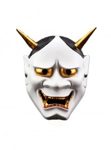 Japan Prajna Demon Fox Ghost Head Full Face Mask Halloween Party Prom Masquerade Adult Resin Mask