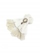 White Steampunk Dark Jacquard Lace Bow Tie
