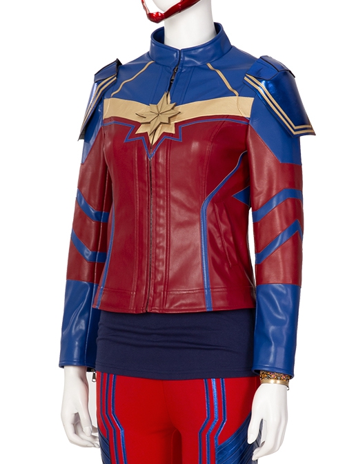 TV Drama Ms Marvel Kamala Khan Battle Suit Halloween Cosplay Costume Jacket And Shoulder Guards