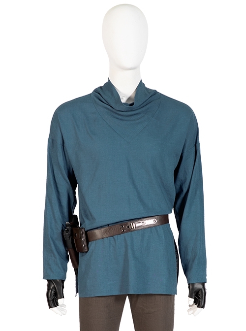TV Drama Obi-Wan Kenobi Blue Suit Halloween Cosplay Costume Blue Top