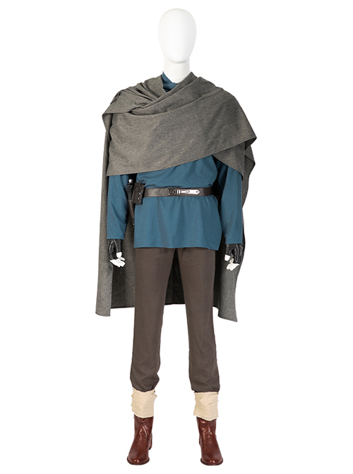 TV Drama Obi-Wan Kenobi Blue Suit Halloween Cosplay Accessories Brown Boots