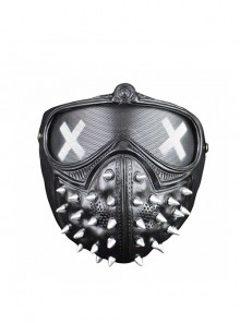 Game Watch Dogs Rivet Punk Style Half Face Mask Halloween Stage Performance CS Shooting Adult Resin Mask