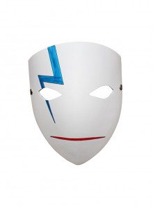 Darker Than Black Same Paragraph Blue Lightning Scar White Mask Halloween Stage Performance Adult Resin Mask