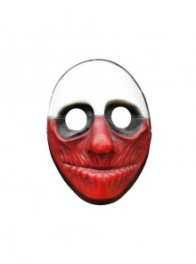 Payday 2 White Forehead Black Hole Eye Socket Red Face Horror Robber Mask Halloween Party Masquerade Adult Full Face Resin Mask
