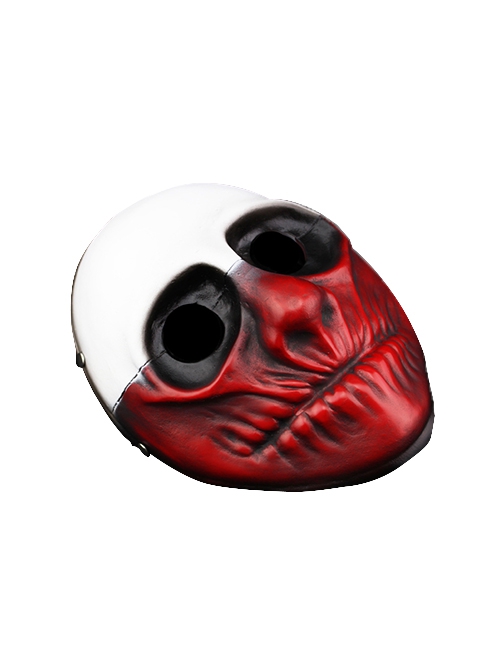 Payday 2 White Forehead Black Hole Eye Socket Red Face Horror Robber Mask Halloween Party Masquerade Adult Full Face Resin Mask