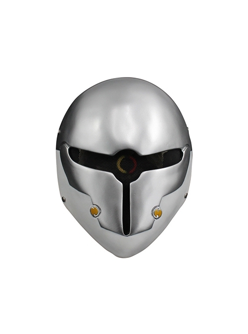 Gray Metallic Look Fox Alien Modeling Helmet Mask Halloween Party Masquerade Adult Full Face Resin Mask