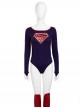 Supergirl Kara Zor-El Halloween Cosplay Costume Navy Blue Bodysuit