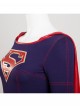 Supergirl Kara Zor-El Halloween Cosplay Costume Navy Blue Bodysuit