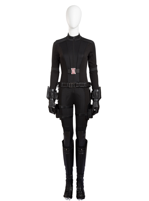 Captain America Civil War Black Widow Cosplay Costume Black Bodysuit Full Set