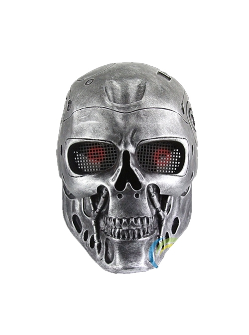 Movie The Terminator T-1000 Horror Skull Robot Mask Thriller Halloween Masquerade CS Shooting Full Face Resin Mask