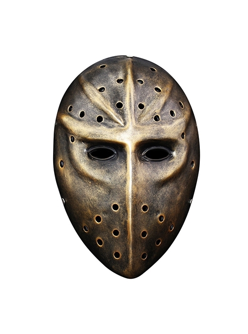 Payday 2 Horror Robber Imitation Bronze Warrior Facial Small Holes Vents Mask Halloween Stage Performance Masquerade Adult Resin Full Face Mask