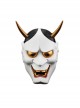 Japan Long Horns Ferocious Prajna Evil Horror Ghost Monster Resin Mask Halloween Stage Performance Haunted House Masquerade Full Face Mask