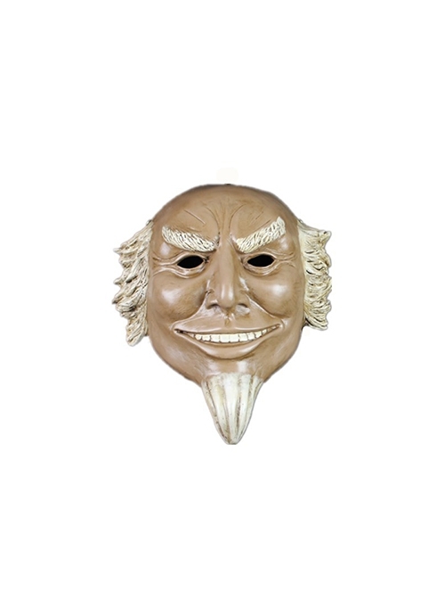 Movie The Purge 3 White Beard Bald Old Man Resin Mask Halloween Stage Performance Haunted House Masquerade Full Face Mask
