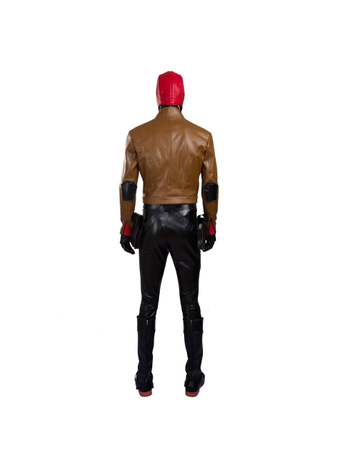 Batman Red Hood Jason Todd Brown Jacket Set Halloween Cosplay Costume