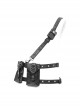 Black Punk Large-Capacity Adjustable Fog Flower Leather Waist Bag