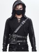 Black Punk Large-Capacity Adjustable Fog Flower Leather Waist Bag