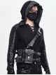Black Punk Large-Capacity Adjustable Fog Flower Leather Waist Bag