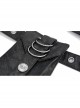 Black Punk Large-Capacity Adjustable Fog Flower Leather Waist Bag