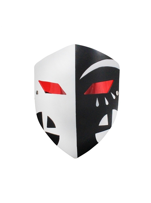 Anime Kagerou Project Kano Shuuya Black-white Face Mystery Red Eyes Resin Mask Halloween Stage Performance Masquerade Adult Full Face Mask