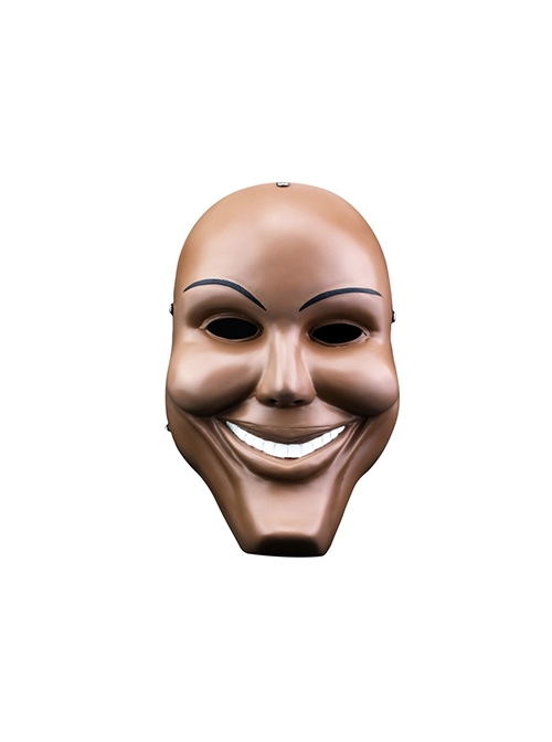 Movie The Purge Weird Smiling Brown Face Resin Mask Halloween Stage Performance Haunted House Masquerade Full Face Mask