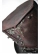Brown Steampunk Metal Stud Decorated Medium Top Leather Hat