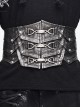 Silver Punk Metal Nail Decoration Non-Elastic Adjustable Leather Armor Belts