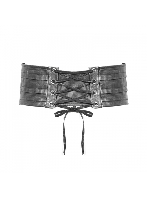 Silver Punk Metal Nail Decoration Non-Elastic Adjustable Leather Armor Belts