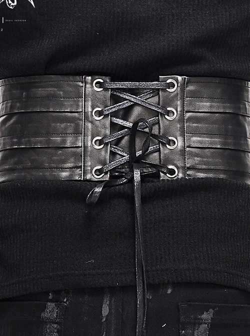 Silver Punk Metal Nail Decoration Non-Elastic Adjustable Leather Armor Belts