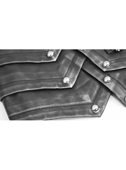 Silver Punk Metal Nail Decoration Non-Elastic Adjustable Leather Armor Belts