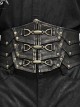 Bronze Punk Metal Nail Decoration Non-Elastic Adjustable Leather Armor Belts