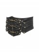Bronze Punk Metal Nail Decoration Non-Elastic Adjustable Leather Armor Belts