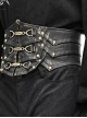 Bronze Punk Metal Nail Decoration Non-Elastic Adjustable Leather Armor Belts