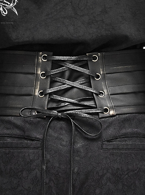 Bronze Punk Metal Nail Decoration Non-Elastic Adjustable Leather Armor Belts