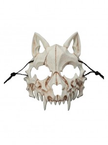Crow Tengu God Devil Wolf Skull Adult Half Face Mask Halloween Haunted House Party Masquerade Resin Mask Style 7