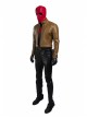 Batman Red Hood Jason Todd Halloween Cosplay Costume Brown Short Jacket