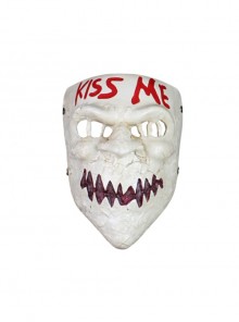 Film The Purge Election Year Forehead Kiss Me Word White Skull Horror Mask Halloween Party Festival Masquerade Stage Performance Adult Full Face Resin Mask