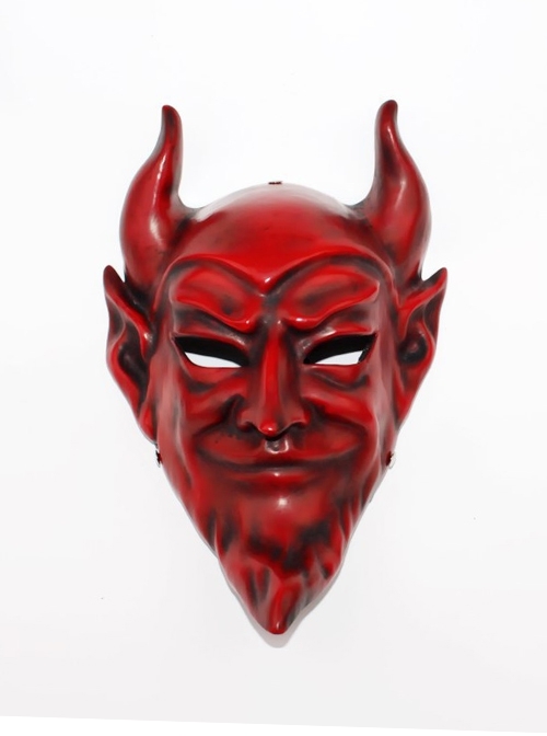 Long Horns Pointy Ears Chin Beard Traditional Handmade Mask Halloween Masquerade Festival Party Adult Full Face Resin Mask