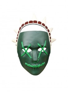 Film The Purge Election Year Dark Green Horror Human Face Resin Mask Halloween Party Stage Performance Masquerade Adult Full Face Mask