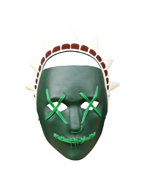 Film The Purge Election Year Dark Green Horror Human Face Resin Mask Halloween Party Stage Performance Masquerade Adult Full Face Mask